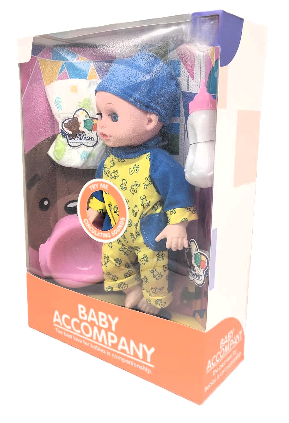 Baby Accompany Interactive Doll Playset – Electronic Sound Features with Potty, Feeding Bottle, and Play Diaper 3 Baby Accompany Interactive Doll Playset – Electronic Sound Features with Potty, Feeding Bottle, and Play Diaper - Image 3