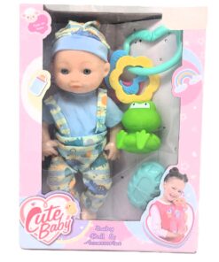 Cute Baby Dinosaur Outfit Doll & Accessories Playset – Early Toddler Nurturing Toy with Rattle and Bath Frog
