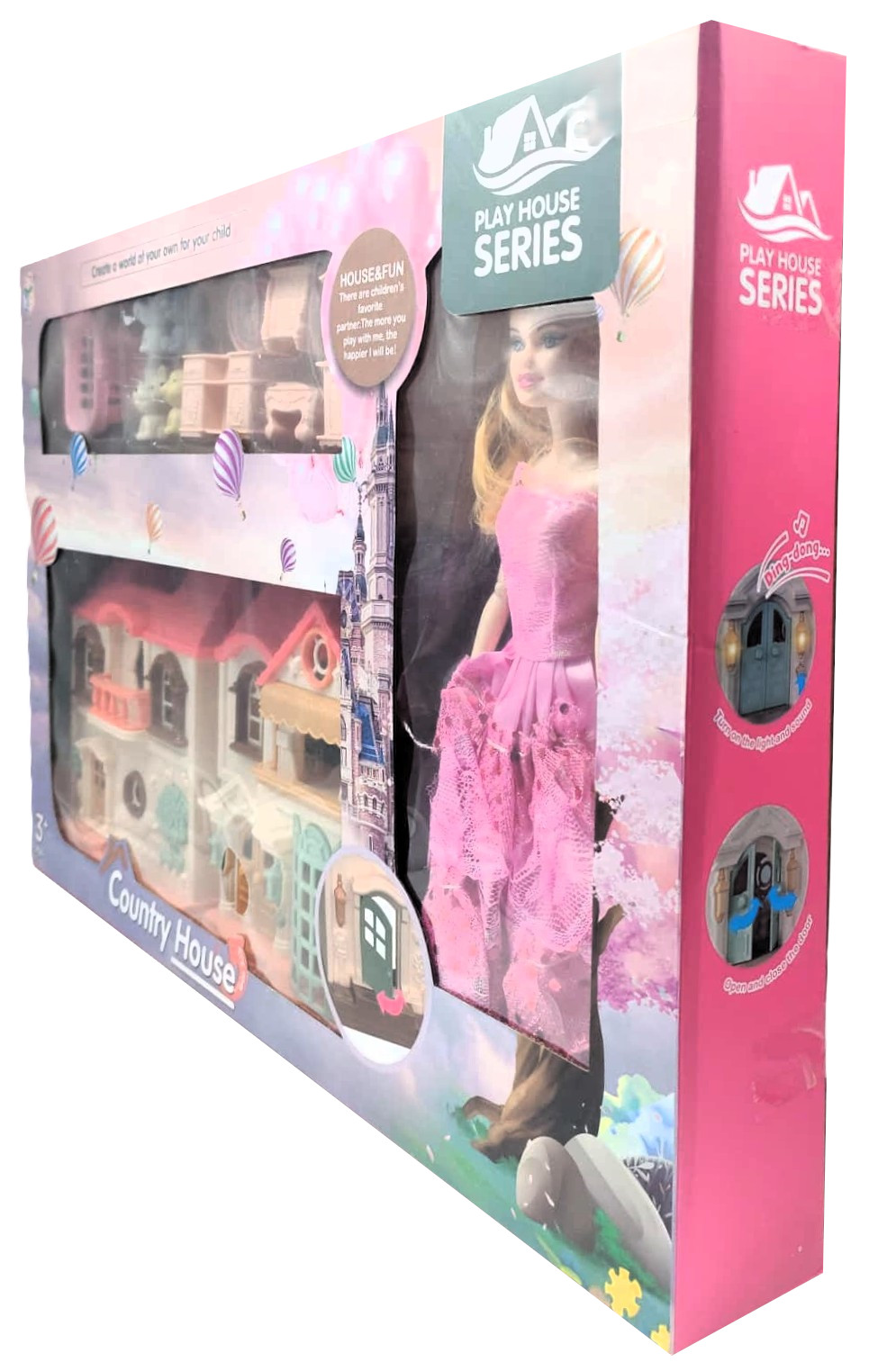 Kaibao Play House Series – Foldable Interactive Country House Playset with Fashion Doll, Pet Figures, and Bedroom Furniture 4 Kaibao Play House Series – Foldable Interactive Country House Playset with Fashion Doll, Pet Figures, and Bedroom Furniture - Image 4