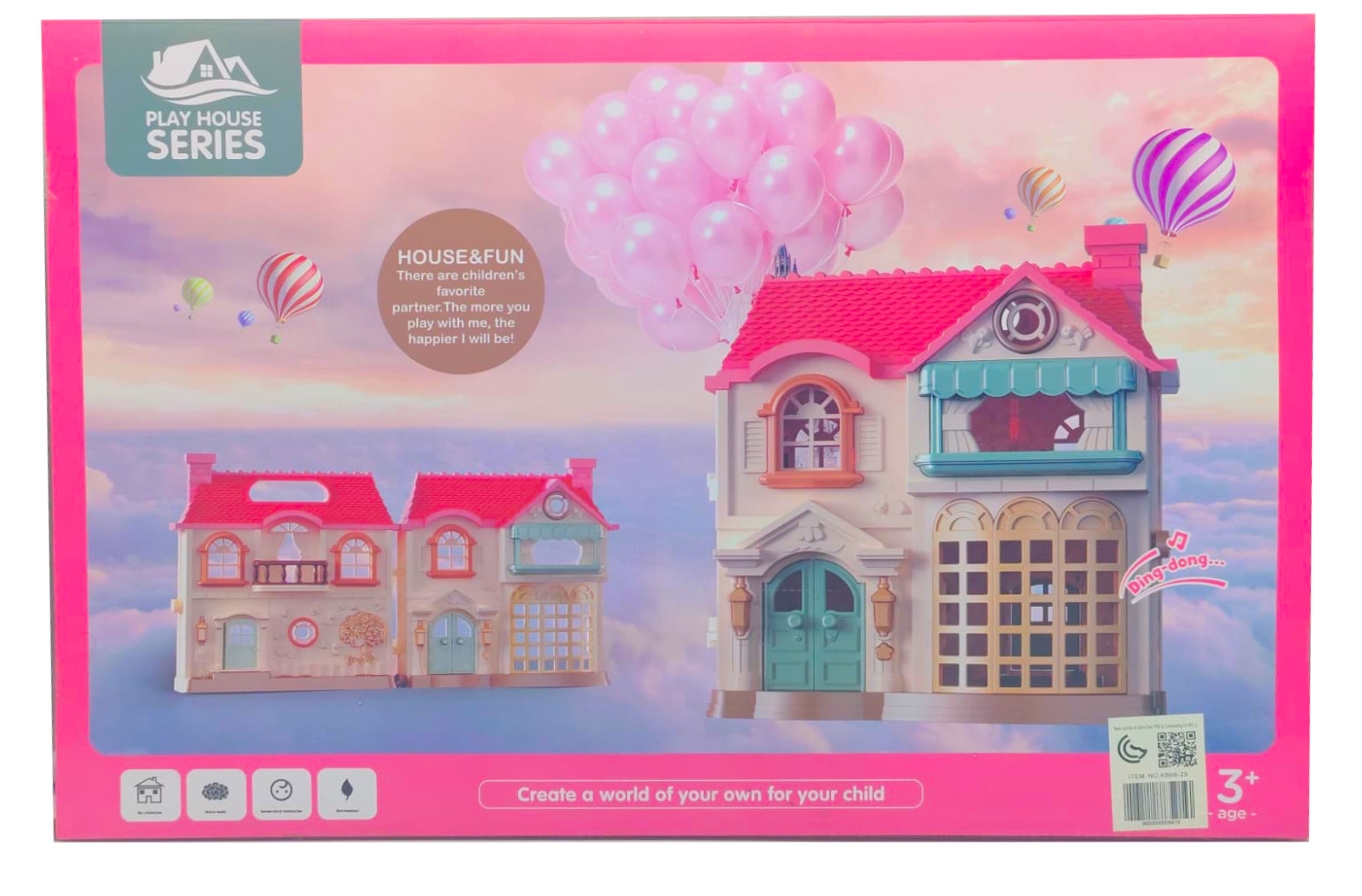 Kaibao Play House Series – Foldable Interactive Country House Playset with Fashion Doll, Pet Figures, and Bedroom Furniture 2 Kaibao Play House Series – Foldable Interactive Country House Playset with Fashion Doll, Pet Figures, and Bedroom Furniture - Image 2