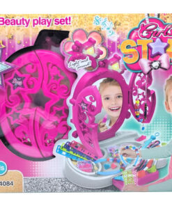 Girls Star Beauty Play Set & Jewelry Boutique – Interactive Vanity Mirror with Light, Sound, and DIY Bead Bracelet Making Kit