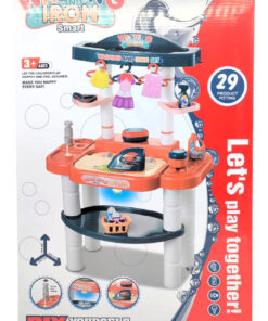 DIY Yourself Smart Washing and Ironing Station – 29-Piece Pretend Laundry Playset with Working Water Pump, Light & Sound Iron, and Cleaning Accessories