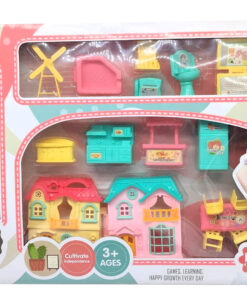 al3aby 106 Fashion House Creative Toy World Deluxe Dollhouse Playset – Miniature Multi-Room Dream Home with Articulated Doll, Interactive Furniture Modules, Desktop Computer Suite & Kitchen Appliances
