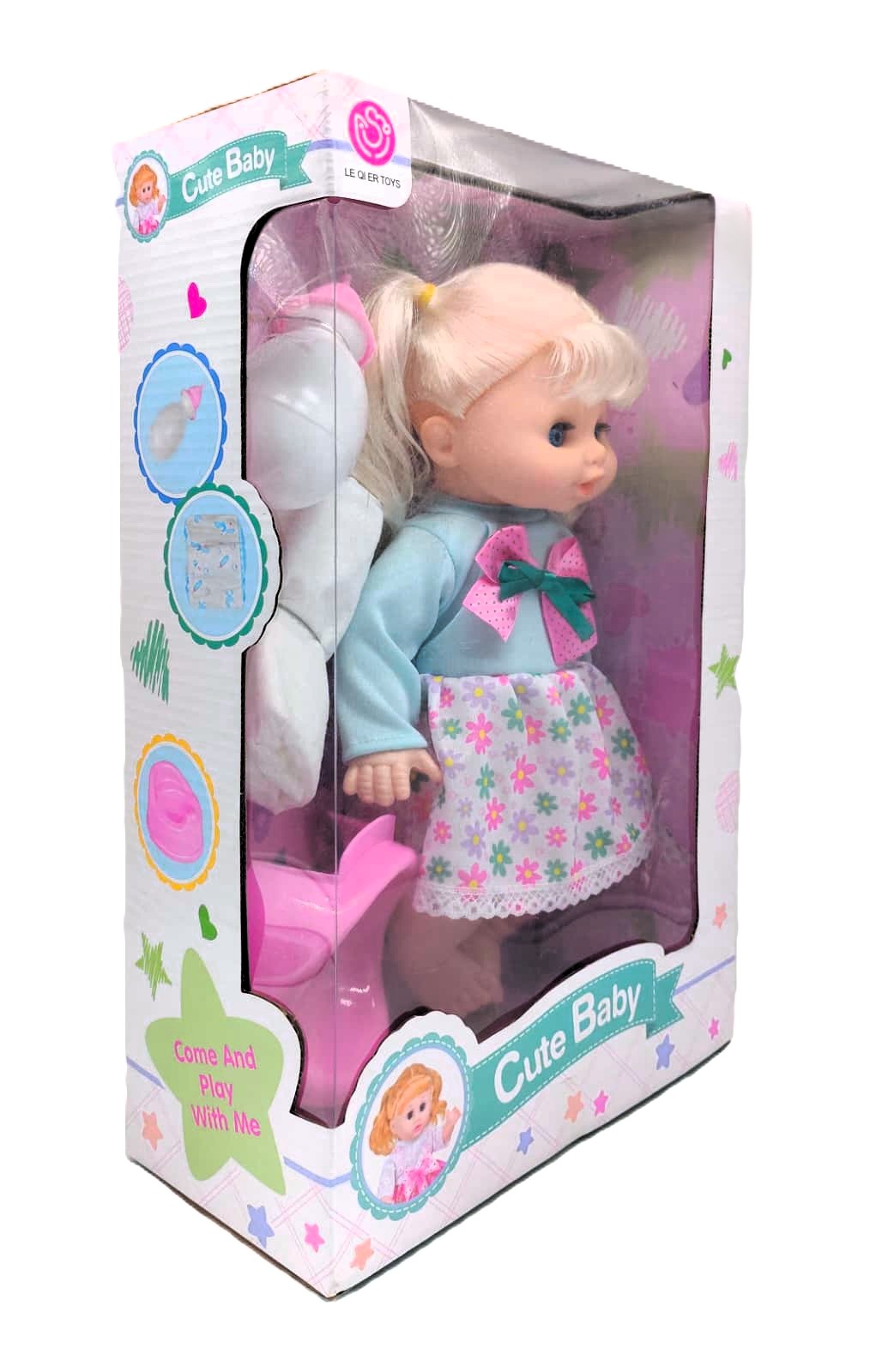 Cute Baby Play Set Interactive Nurturing Station – Realistic Feeding, Diapering & Potty Training Doll with Soft-Grip Bottle, Fabric Diaper, Dinnerware Pack & Toddler Training Toilet 4 Cute Baby Play Set Interactive Nurturing Station – Realistic Feeding, Diapering & Potty Training Doll with Soft-Grip Bottle, Fabric Diaper, Dinnerware Pack & Toddler Training Toilet - Image 4