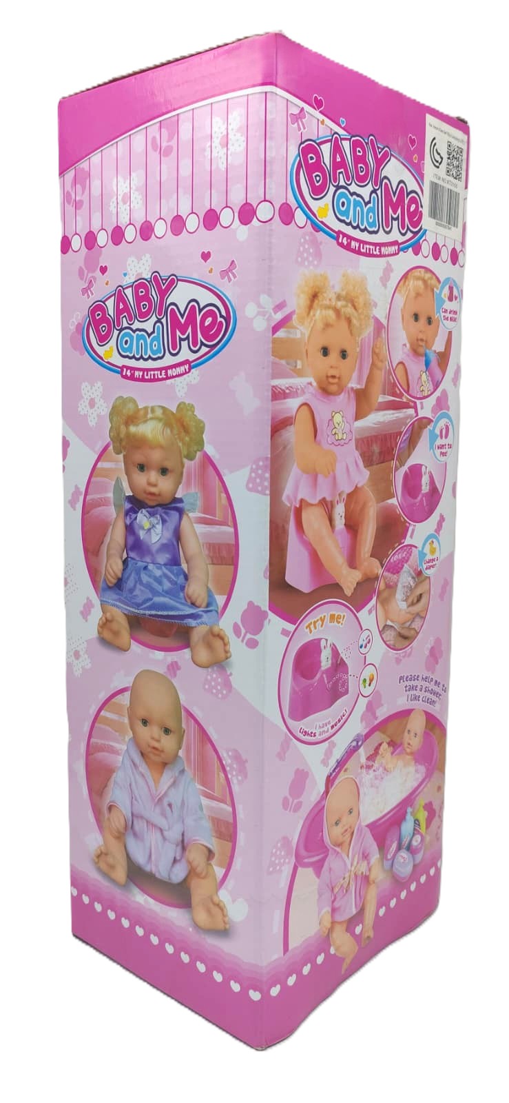 King Time Baby and Me 14-Inch Interactive Drink & Wet Doll – Pink Plaid Dress with Musical Bunny Potty and Bottle 4 King Time Baby and Me 14-Inch Interactive Drink & Wet Doll – Pink Plaid Dress with Musical Bunny Potty and Bottle - Image 4