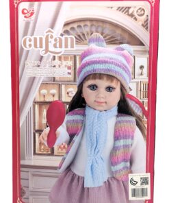 Alternative view of Cufan Smart Baby Doll Styling Set – Interactive Nurturing Doll in Denim Dress with Toy Hairdryer, Vanity Mirror, Hairbrush, and Handbag