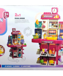 Alternative view of SPRAY KITCHEN & SHOP 2-in-1 Dual Mode Playset – 83-Piece Interactive Supermarket and Home Kitchen with Lights, Music, and Steam