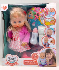 Baby Sweet Love Interactive Care Playset – 10-Sound Electronic Doll with Potty, Feeding Bottle, and Grooming Accessories