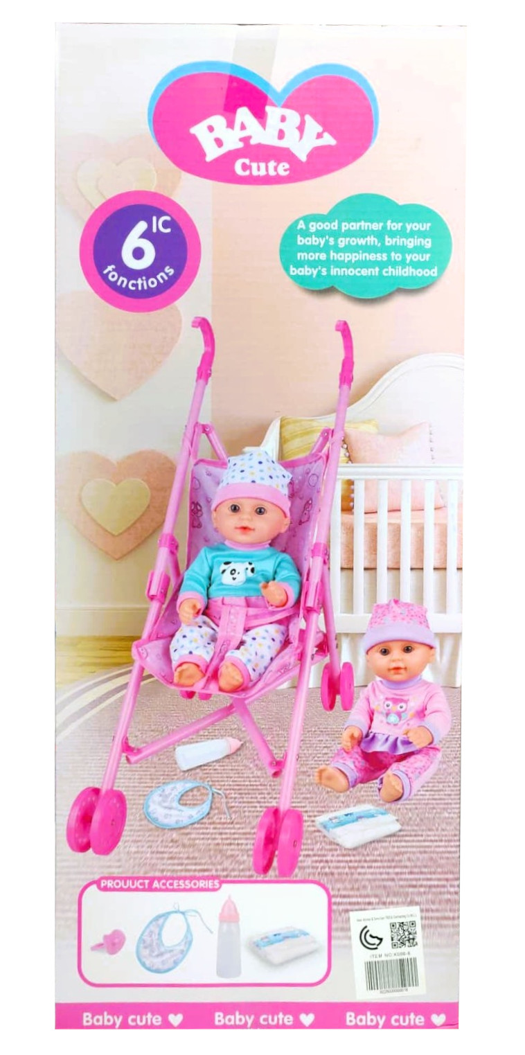 Zofflng Sweet Baby Doll Playset – Interactive 6-Function Nurturing Doll with Pink Toy Stroller, Feeding Bottle, and Diaper 2 Zofflng Sweet Baby Doll Playset – Interactive 6-Function Nurturing Doll with Pink Toy Stroller, Feeding Bottle, and Diaper - Image 2