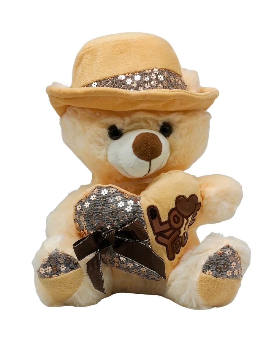 30 cm "Love You" Plush Teddy Bear with Hat 3 30 cm "Love You" Plush Teddy Bear with Hat - Image 3