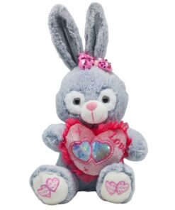 Alternative view of 30 cm Plush Rabbit with "Love" Heart Cushion