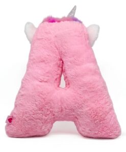 Alternative view of Enchanting Unicorn-Themed Letter "A" Plush Cushion