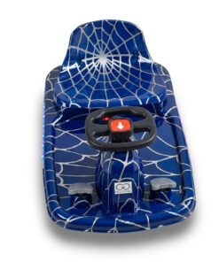 Crazy Car Drift Fun electric ride-on car for kids in spider-web design with LED lights and steering wheel