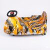 Crazy Car Drift Fun electric ride-on car for kids in spider-web design with LED lights and steering wheel
