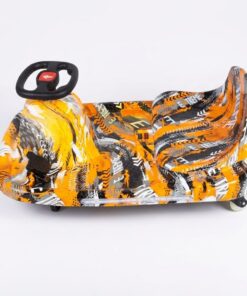 Crazy Car Drift Fun electric ride-on car for kids in spider-web design with LED lights and steering wheel