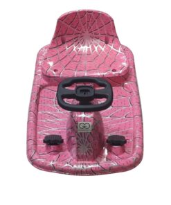 Crazy Car Drift Fun electric ride-on car for kids in spider-web design with LED lights and steering wheel