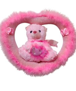 Plush Bear in Heart-Shaped Wreath