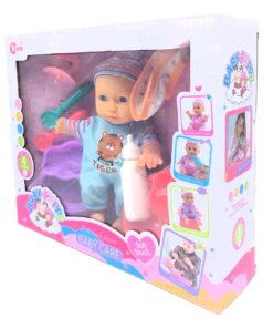 Alternative view of Voora Baby Puppe Baby Care Playset – Soft Touch Interactive Doll with 4 Sounds, Potty, and Feeding Kit (Item NO: WZB662-2)