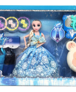 Beauty Princess Winter Fashion Doll Playset – Articulated Ice Princess with 5 Extra Dresses, Donut Handbag, and Reindeer Glasses