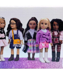 Alternative view of Wandalong 18-Inch Fashion Girl Doll – Brunette in Pastel Tie-Dye Athleisure Outfit with Visor and Tote Bag (Item NO: W18N-43A)