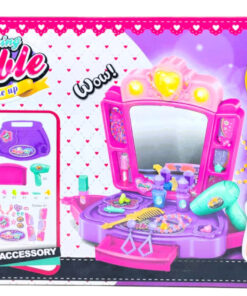 Alternative view of Dressing Table Make up Playset with Light-Up Mirror and Accessories (Model NO: YK6626)