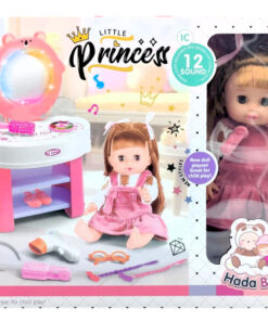 Voora Hada Bebé Little Princess 14-Inch Doll Playset with Light & Sound Dressing Table and Styling Accessories (Item NO: WZB909-6)