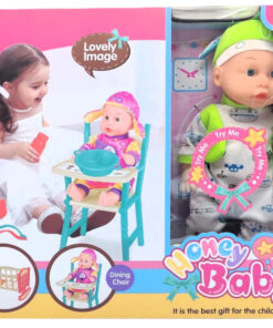 Honey Baby Interactive Playset – Doll with Bed, Dining Chair, and Care Accessories (Item NO: ZB758-4A)