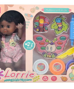 Lorrie DIY Clay Girl Playset – Interactive Baby Doll with Sounds, Color Clay Tubs, and Butterfly Molds (Multivariant Style)