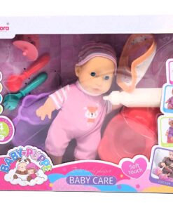 Voora Baby Puppe Baby Care Playset – Soft Touch Interactive Doll with 4 Sounds, Potty, and Feeding Kit (Item NO: WZB662-3)