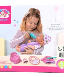 Alternative view of Voora Baby Puppe Baby Care Playset – Soft Touch Interactive Doll with 4 Sounds, Potty, and Feeding Kit (Item NO: WZB662-3)