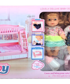 Mommy's Baby Collection – 12-Inch Twin Baby Dolls Playset with Drink & Wet Features, Double-Deck Bunk Bed, and Potty (Item NO. NEW323)