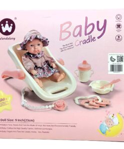 Alternative view of Wandalong 9-Inch Baby Cradle Imitation Toy Playset – Vinyl Doll with Carrier, Feeding Set, and Pacifier (Item NO: W6917A)