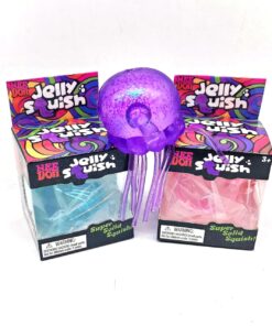 NeeDoh Jelly Squish Fidget Toy (Super Solid Squish, Glitter Jellyfish)