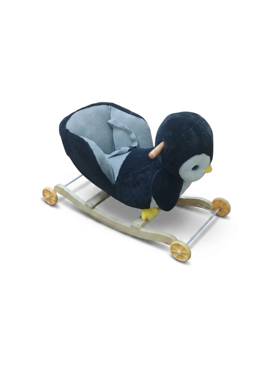 2-in-1 Plush Penguin Rocker & Roller with Safety Seat 3 2-in-1 Plush Penguin Rocker & Roller with Safety Seat - Image 3