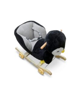 2-in-1 Plush Penguin Rocker & Roller with Safety Seat
