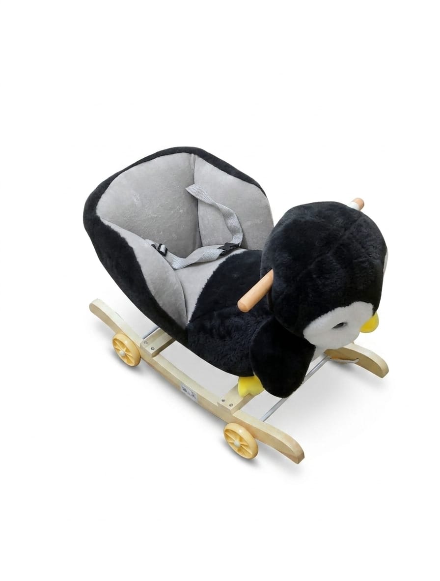 2-in-1 Plush Penguin Rocker & Roller with Safety Seat 1 2-in-1 Plush Penguin Rocker & Roller with Safety Seat
