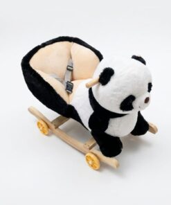 2-in-1 Plush Panda Rocker & Roller with Safety Seat
