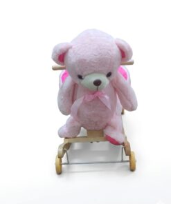 Alternative view of 2-in-1 Pink Plush Teddy Bear Rocker & Roller with Safety Seat